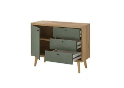 Sideboard ALVA 107 x 83 cm Salbeifarbig/braun