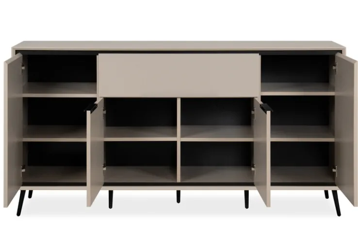 Sideboard ARONA 175 x 90 cm sandfarben/schwarz