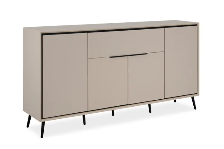 Sideboard ARONA 175 x 90 cm sandfarben/schwarz