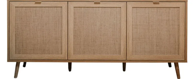 Sideboard BALI 150 x 71 cm Sonoma Eiche/ Rafia Geflecht