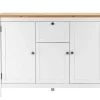 Sideboard BERGEN 120 x 90 cm weiß/Artisan Oak-Dekor