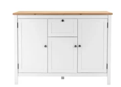 Sideboard BERGEN 120 x 90 cm weiß/Artisan Oak-Dekor
