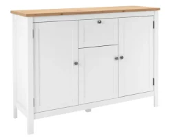 Sideboard BERGEN 120 x 90 cm weiß/Artisan Oak-Dekor