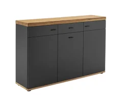 Sideboard BOGOTA 150 x 96 cm Wildeiche massiv/anthrazit