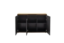 Sideboard BOGOTA 150 x 96 cm Wildeiche massiv/anthrazit