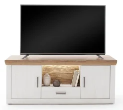 Sideboard CALVA 154 x 50 x 62 cm Pinie Aurelio/Grandson Oak/Weiß