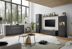 Sideboard CITY 170 x 86 cm anthrazit/braun