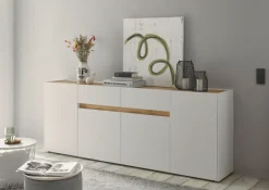Sideboard CITY 223 x 86 cm weiß/braun