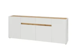 Sideboard CITY 223 x 86 cm weiß/braun
