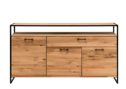 Sideboard FRAME 135 x 92 cm Eiche massiv natur geölt/schwarz