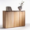 Sideboard VICENZA 120 x 89 x 39 cm Kernbuche massiv/Absetzung Anthrazit gebeizt