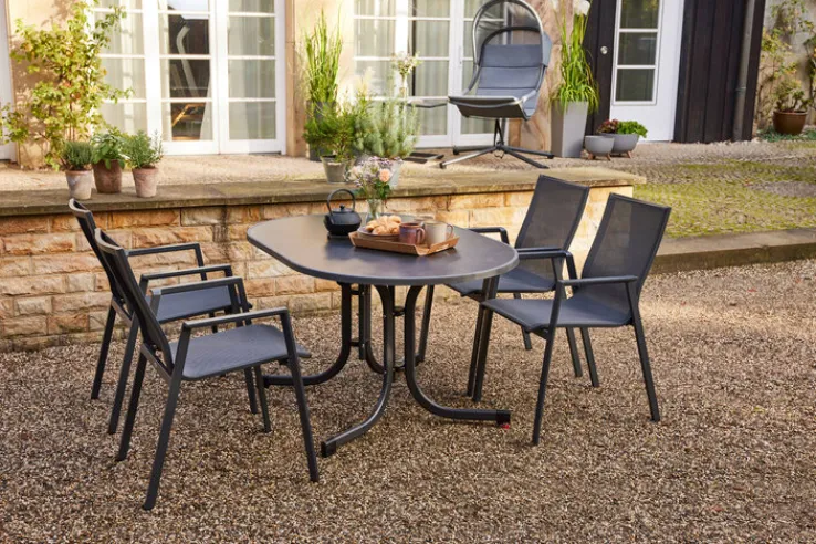 siena GARDEN Klapptisch Garten PACO 140 x 90 cm darkstone