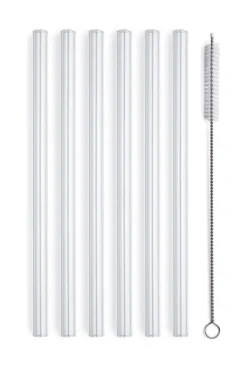 SIMAX exclusive Glastrinkhalm Set gerade EXKLUSIV 7-teilig 23 cm