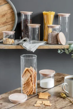 SIMAX Vorratsglas mit Holzdeckel 400 ml Sicherheitsglas transparent