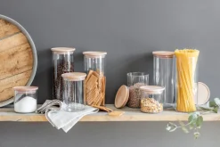 SIMAX Vorratsglas mit Holzdeckel 1500 ml Sicherheitsglas transparent