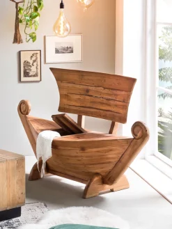 Sitzbank 145 x 99 x 65 cm Teak natur