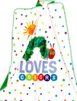 Smithy by Dagmar Nelk Smithy Kinderdecke RAUPE NIMMERSATT 75 x 90 cm weiß/mehrfarbig