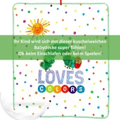 Smithy by Dagmar Nelk Smithy Kinderdecke RAUPE NIMMERSATT 75 x 90 cm weiß/mehrfarbig