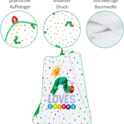 Smithy by Dagmar Nelk Smithy Kinderdecke RAUPE NIMMERSATT 75 x 90 cm weiß/mehrfarbig