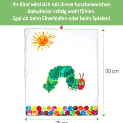 Smithy by Dagmar Nelk Smithy Kinderdecke RAUPE NIMMERSATT 75 x 90 cm weiß