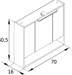 Spiegelschrank KIMI 70 x 65,6 cm kreideweiß