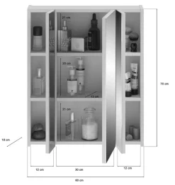 QUARTIER Spiegelschrank LINUS 60 x 70 cm weiß