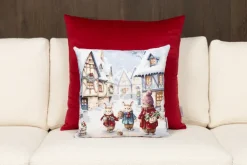 SPRÜGEL Kissenhülle CHRISTMAS MOUSE TOWN 45x45 cm Mehrfarbig