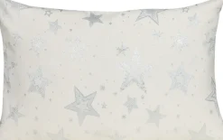 SPRÜGEL Kissenhülle GLAMOUR STAR SILVER 30x50 cm Weiß,Silberfarbig