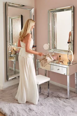 kela Standspiegel rund SILVANA 38 cm Rahmen silberfarbig