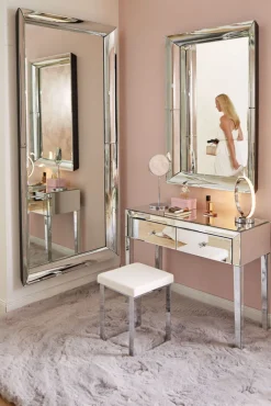 kela Standspiegel rund SILVANA 38 cm Rahmen silberfarbig