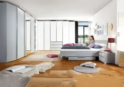 STAUD Bett SINFONIE 180 x 200 cm hellgrau/ Glas weiß