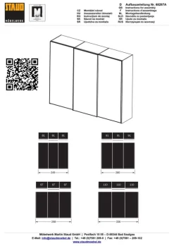 STAUD Kleiderschrank SINFONIE PLUS VIII 280 cm Alpinweiß/ Alpinweißglas/ Spiegel mittig