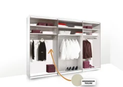 STAUD Kleiderschrank SINFONIE PLUS VIII 280 cm Alpinweiß/ Alpinweißglas/ Spiegel mittig