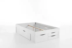 Kinder Stauraumbett mit Bettschubkasten 140 x 200 cm weiß