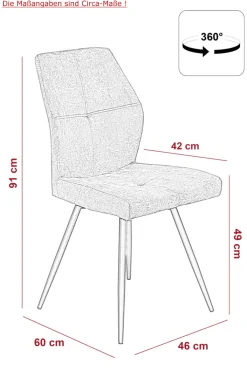 Stuhl ALLY 2er Set Microfaser anthrazit/schwarz