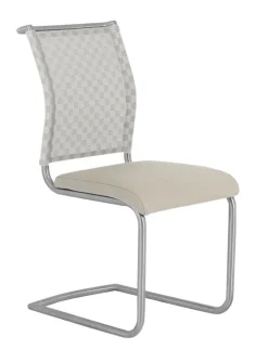 Stuhl DIVO Schwinggestell Lederbezug weiß