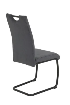 QUARTIER Stuhl NEREA Webstoff Cord anthrazit/Schwinggestell schwarz