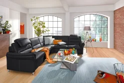 SYSTEMPOLSTER Ecksofa CROTONE R Leder Torro Anthrazit