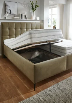 SYSTEMPOLSTER Polsterbett ALESSANDIRA 180 x 200 cm braun