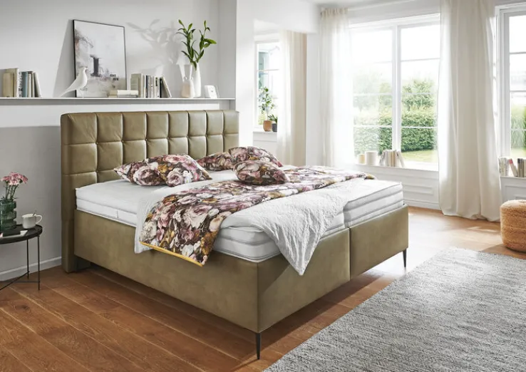 SYSTEMPOLSTER Polsterbett ALESSANDIRA 180 x 200 cm braun