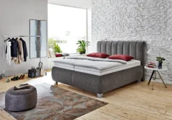 SYSTEMPOLSTER sleep Polsterbett MESSINA 180 x 200 cm dunkelgrau
