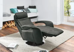 SYSTEMPOLSTER verstellbarer Fernsehsessel Lederbezug Anthrazit