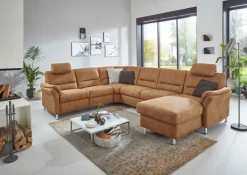 SYSTEMPOLSTER Wohnlandschaft ANDERLECHT-DK SF zimtbraun