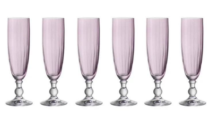 TAFELWERT Sektkelch GIORGIA 6er Set rosa
