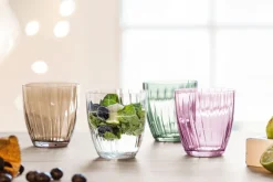 TAFELWERT Trinkglas GIORGIA 6er Set rauchgrün