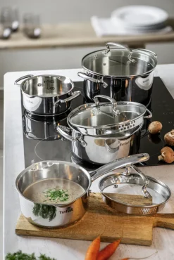 TEFAL Kochtopfset DUETTO Edelstahl 7-teilig Edelstahl