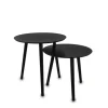 Tisch 2er-Set VILANA Ø 50 cm/Ø 45 cm schwarz