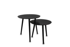 Tisch 2er-Set VILANA Ø 50 cm/Ø 45 cm schwarz