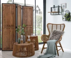 TOM TAILOR Beistelltisch 69 x 69 cm Rattan/reyceltes Teakholz natur