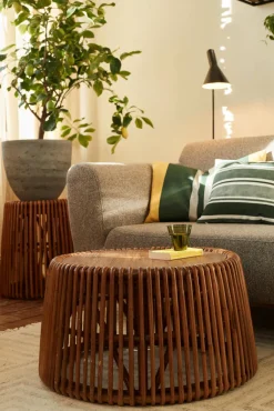 TOM TAILOR Beistelltisch 69 x 69 cm Rattan/reyceltes Teakholz natur